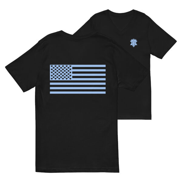 Women's Heart Flag Tee Baby Blue